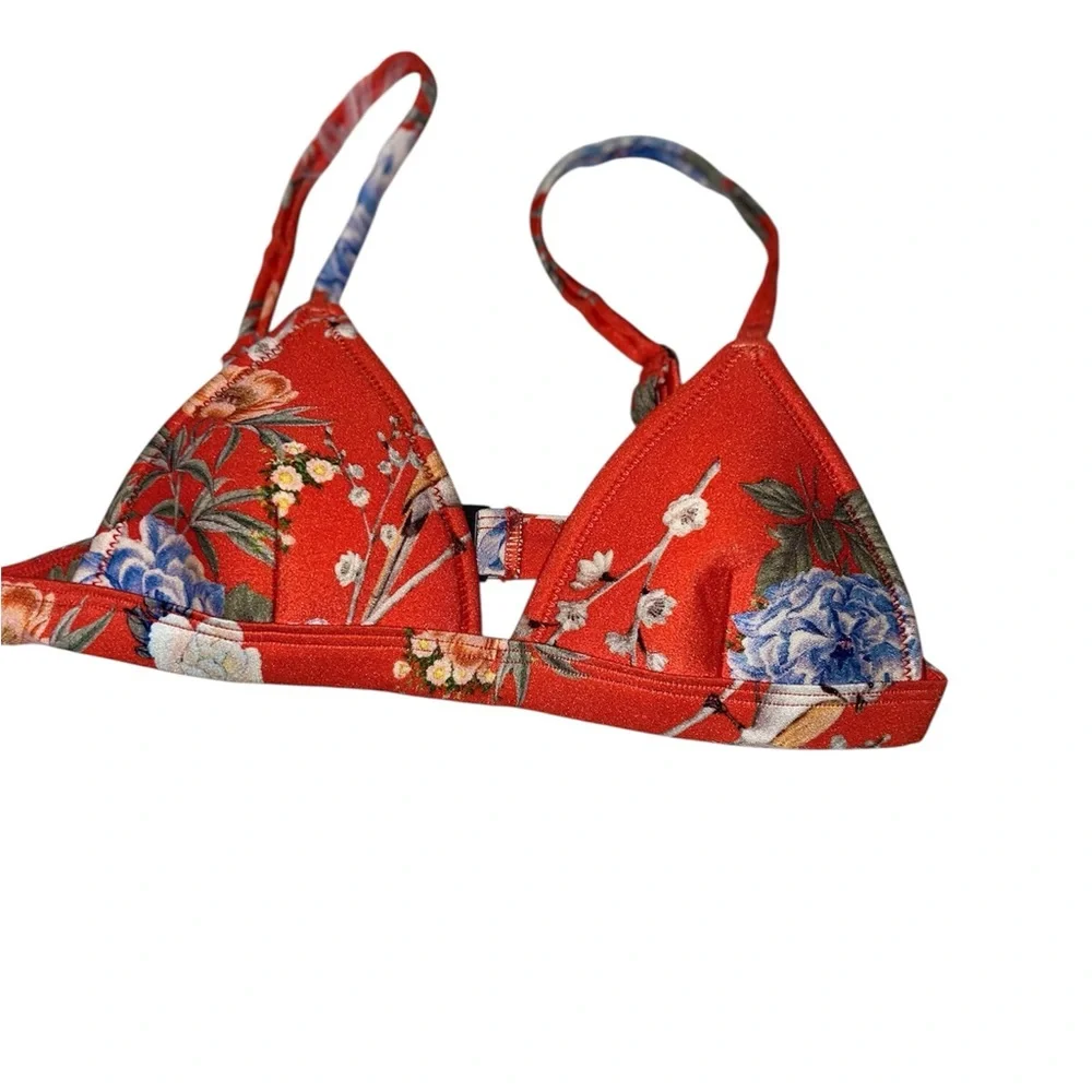 Triangl Swimwear Tropical Red Bikini Top size XXS